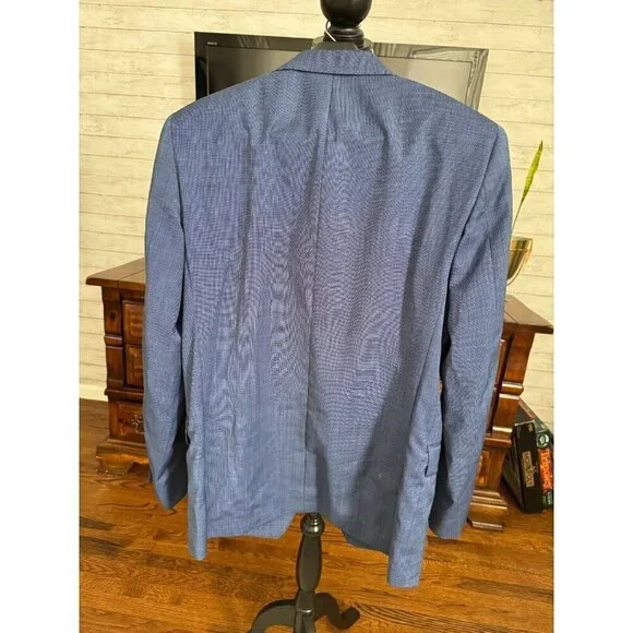 PSYCHO BUNNY 100% Wool Navy Blue Two Button Blazer Coat